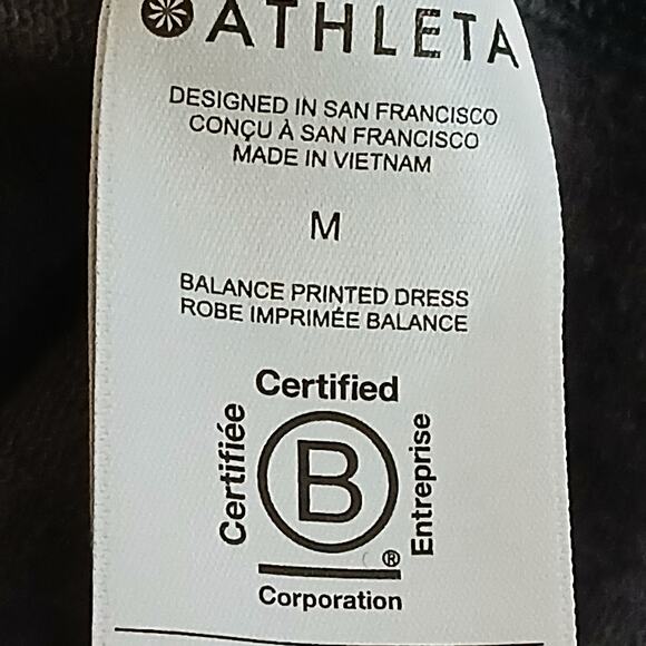 Athleta Women M Camo Print Midi Sweater Dress Gray/Black Tunic Athleisure Balanc - Picture 9 of 15